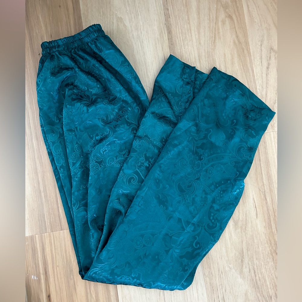 Vintage Teal Silky PJ Pants